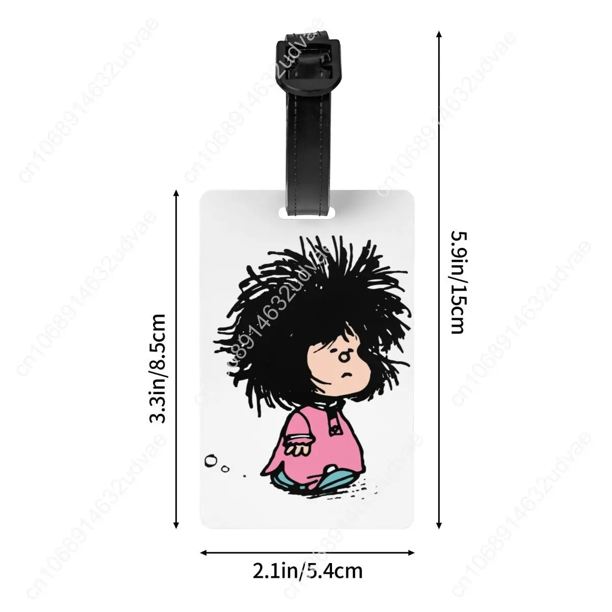 Custom Humor Manga Mafalda Luggage Tag Custom Quino Argentina Cartoon Baggage Tags Privacy Cover ID Label