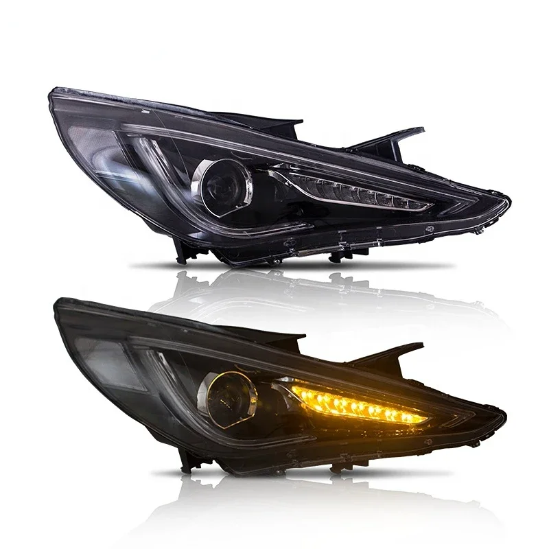 Car Styling Headlights For Hyundai Sonata 8th Gen 2011-2014 LED DRL Blue Start Animation Light Demon Eye Be-xenon Lens Headlamps - view 4
