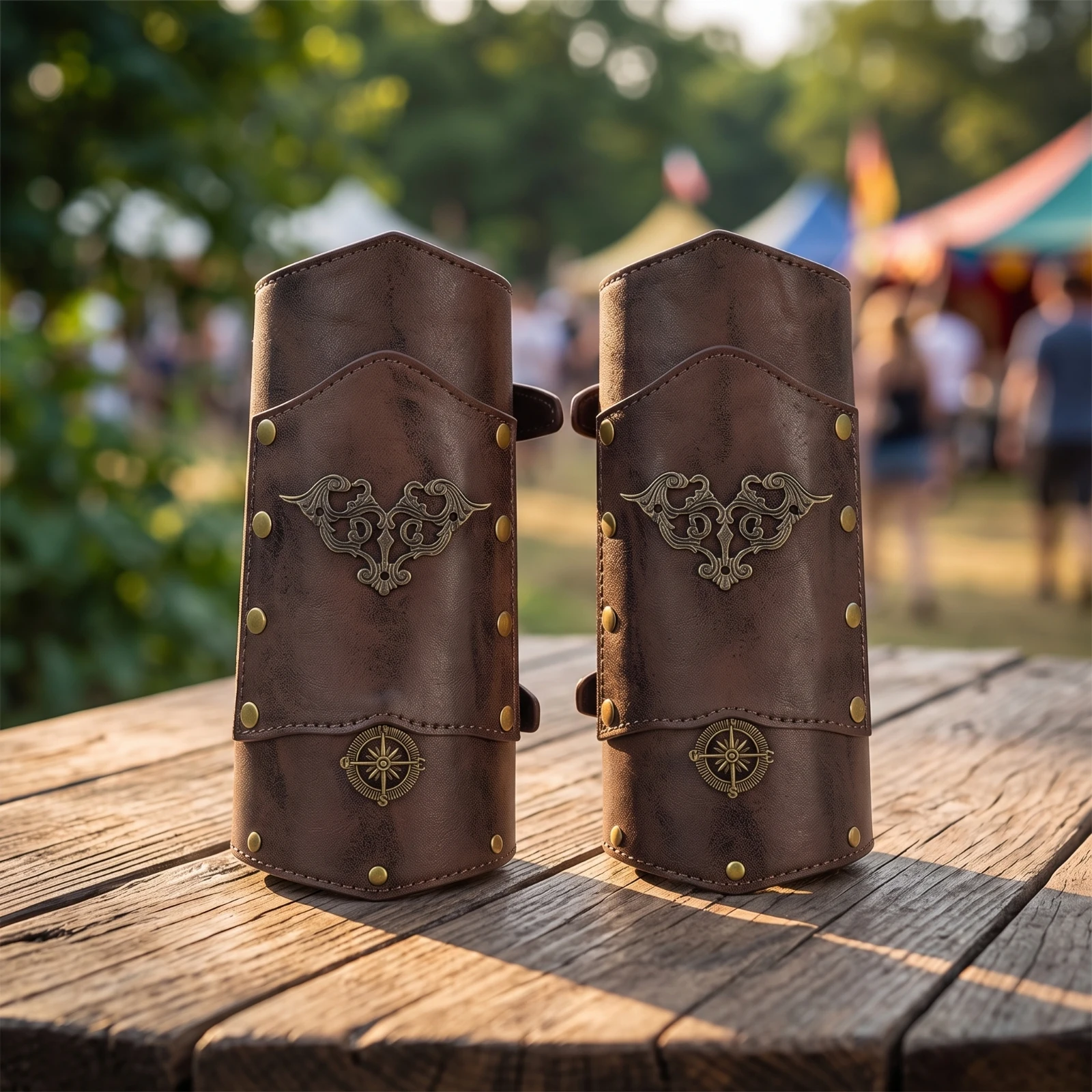 Leather Bracers Adjustable Forearm Guards Arm Guards with Gears Medieval Arm Armguard Defensive for Cosplayers, Cosplay