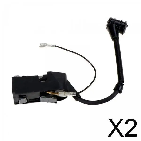 2x คอยล์จุดระเบิดความจุสูง อะไหล่ทดแทนคอยล์จุดระเบิดสำหรับเลื่อยยนต์