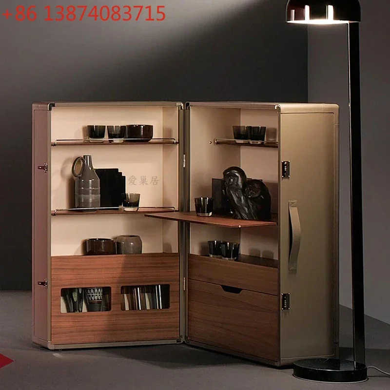 luxury portable mobile wine cabinet villa luxury artistic high-end locker