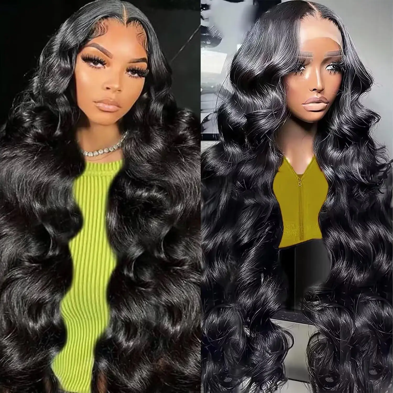 

38inch Lace Frontal Wigs Human Hair 180% Density Body Wave Lace Front Wigs Human Hair for black Women Pre Plucked with Baby Hair