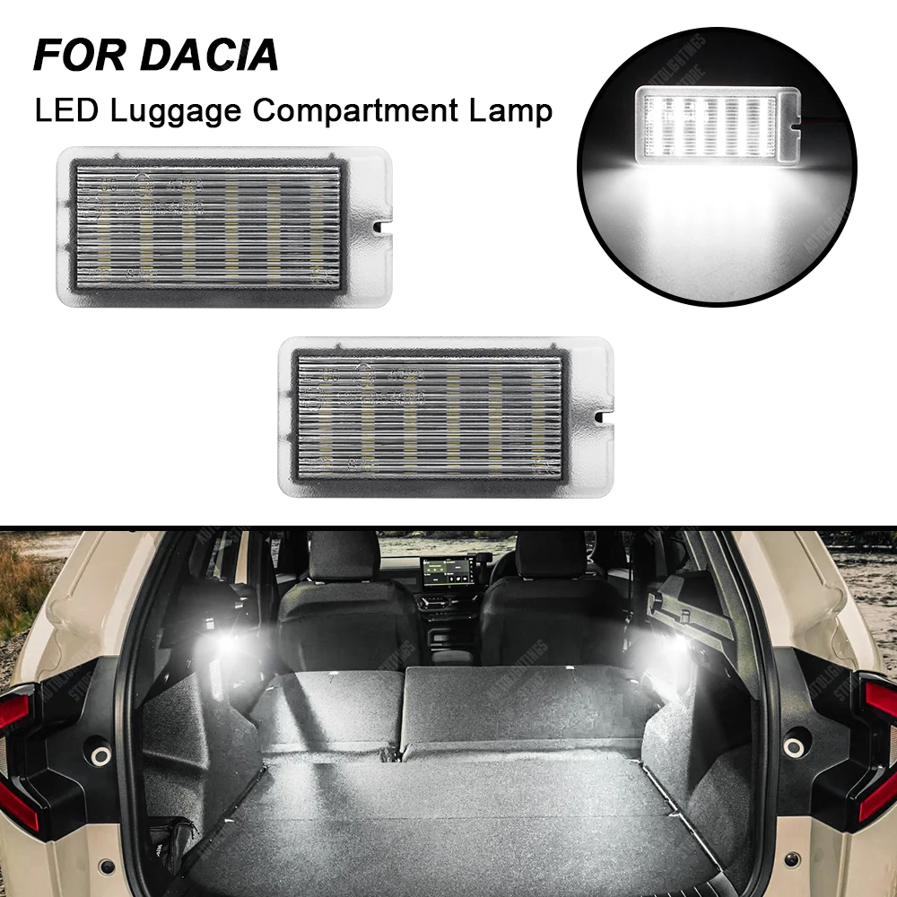 

2pcs LED Luggage Compartment Light Interior Trunk Lamp For Dacia Lodgy Dokker Duster I II Sandero I II Logan I II