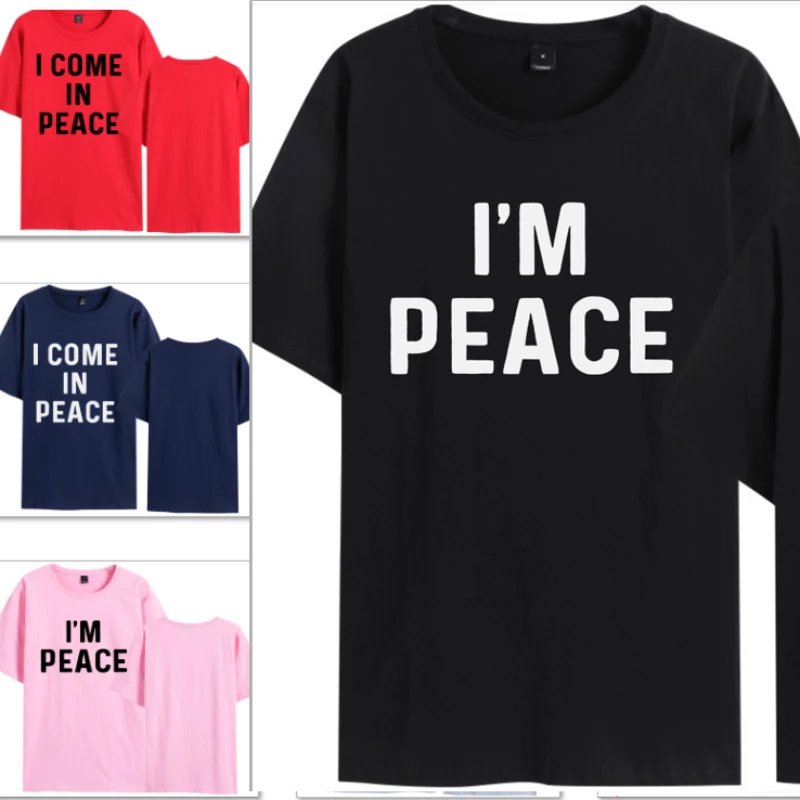 I'm Peace Letter Printing Fun Couple T-shirt Shirt Women Men Clothes  Oversized T Shirt  Graphic Tshirts  Tops  Aesthetic