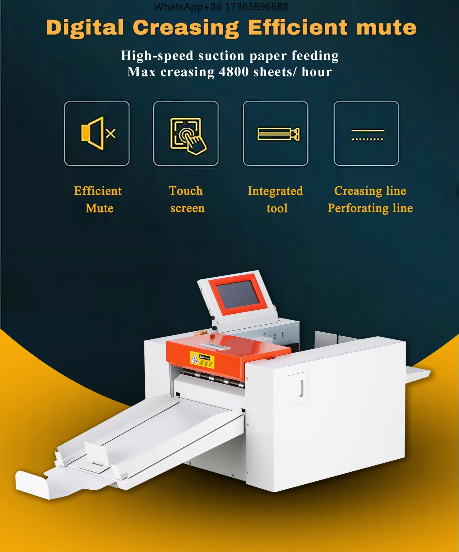650A Digital Creasing Machine Automatic Paper Feed Creasing Perforation Machine for Making Book Covers, Tickets, Receipts, Etc