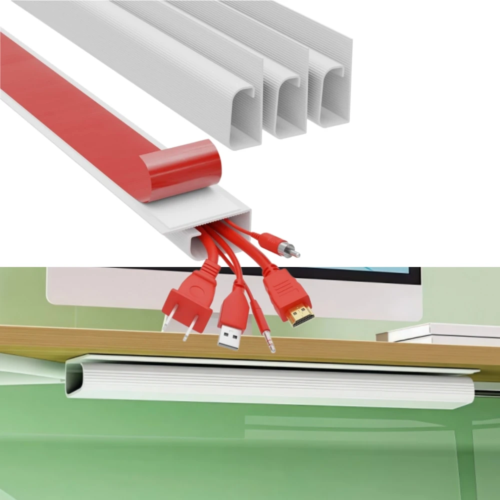 1PC Cable Management Channel Cable Raceways Cord Organizer - Cable Channels for Wire Management Under Desk with Adhesive