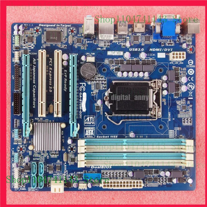 

FOR Gigabyte GA-B75M-D3H Motherboard Intel B75 Express LGA 1155 DDR3 XMSJ