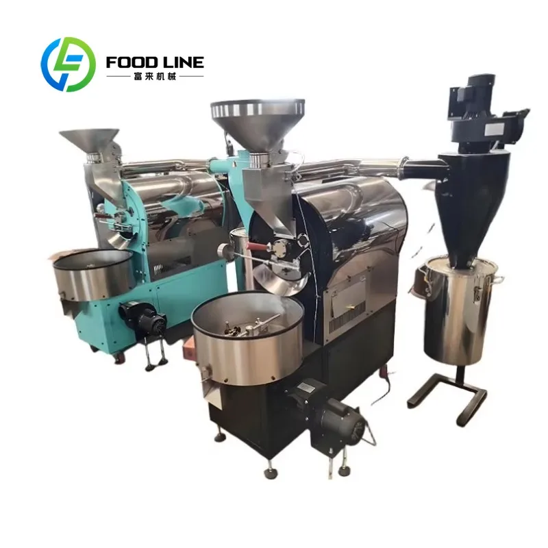 Customize Business Electric Fully Automatic Rotary Drum Coffee Roasting Machinery Full Set 2.5KG for Cocoa Bean