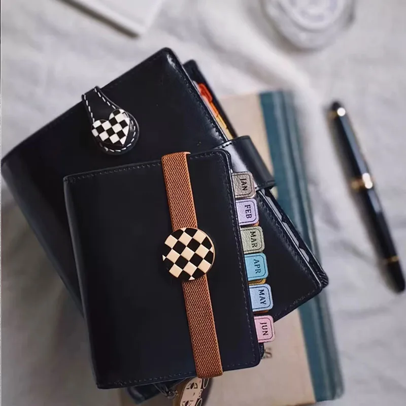 A8 a6 a5 Pocket A7 Rings Planner Cover Pebbled Grain Leather Binder Organizer Notebook Journal with 25mm rings