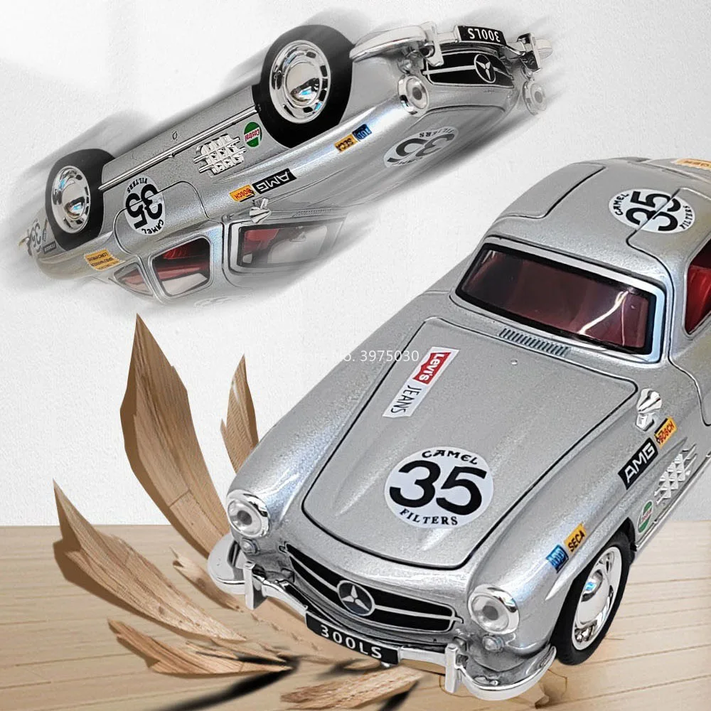 1:32 Benz 300SL Legierung Druckguss Vintage Autos Modelle Spielzeug Gummi Reifen Rad Zurückziehen Miniatur Fahrzeuge für Home Dekoration