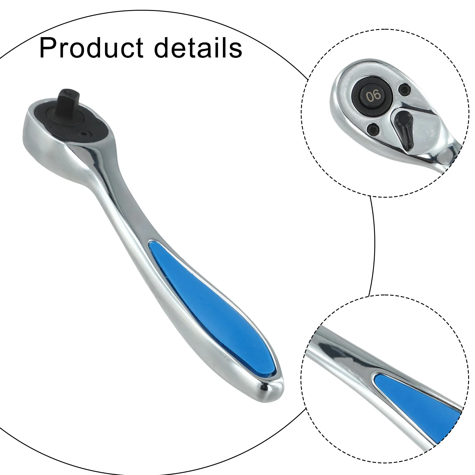14 Inch Ratchet Wrench Reversible Ratchet Drive with Rotating 90 Tooth Socket for Car Repair and Industrial Maintenance