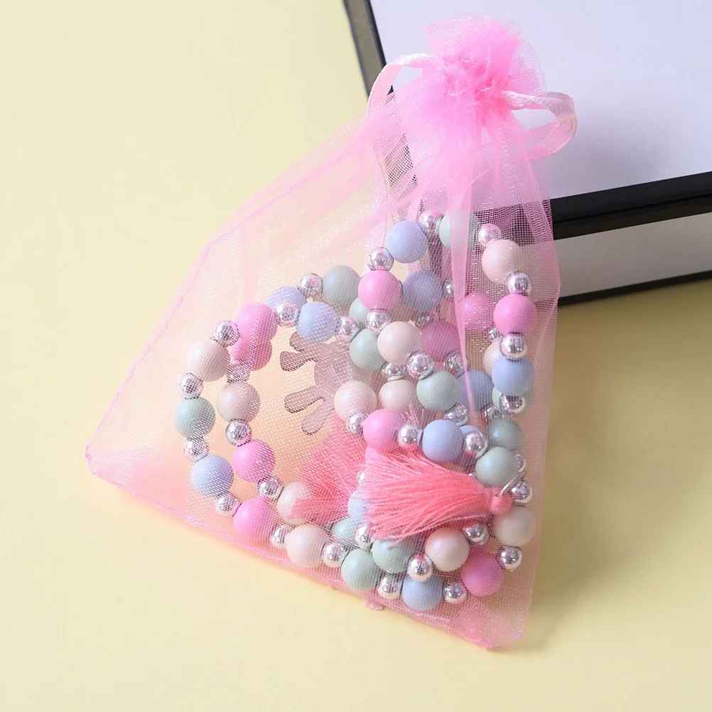 Ensemble de colliers de perles en bois pour enfants, pendentif licorne, bijoux, ensemble de bracelets colorés pour filles, usage quotidien, cadeau de fête, 1 ensemble