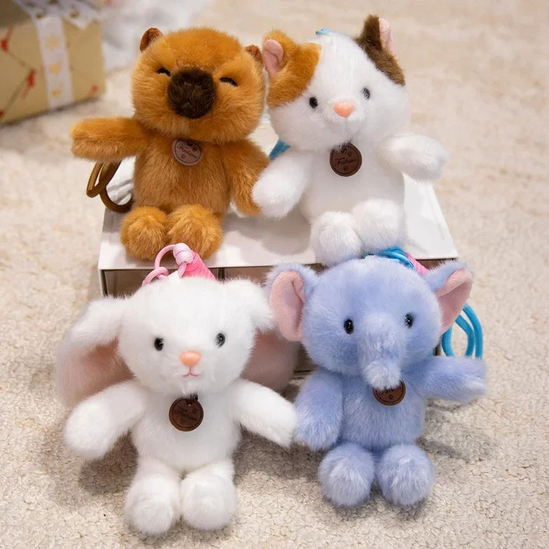 Plush Keychain Animal Charm for Mini Figure Fans Sloth Panda Bear Husky Iguana Rabbit Cat Frog or Elephant Animal Admirer