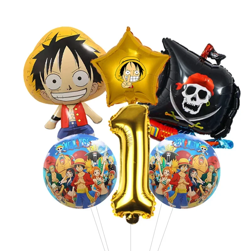 Jungen Anime Geburtstags-Ballonpaket One Piece Luffy Folienballon mit Konfetti Latex-Bündel für Heimparty – Detail 11