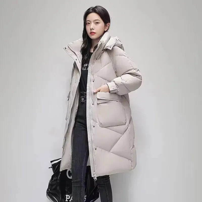 2023 New Winter Women Parka Hooded Jackets Thicken Warm Cotton-padded Puffer Coats Casual Long Parkas Clothes Loose Outerwear