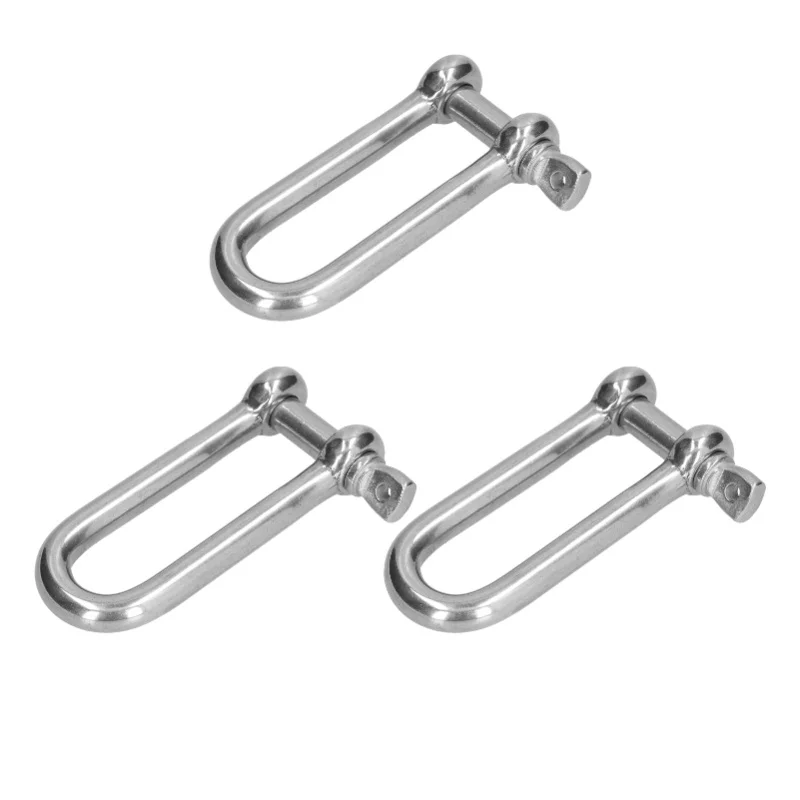 

Long D Shackle 304 Stainless Steel Straight Anchor Screw Pin Chain Wire Rope Connector3Pcs M12