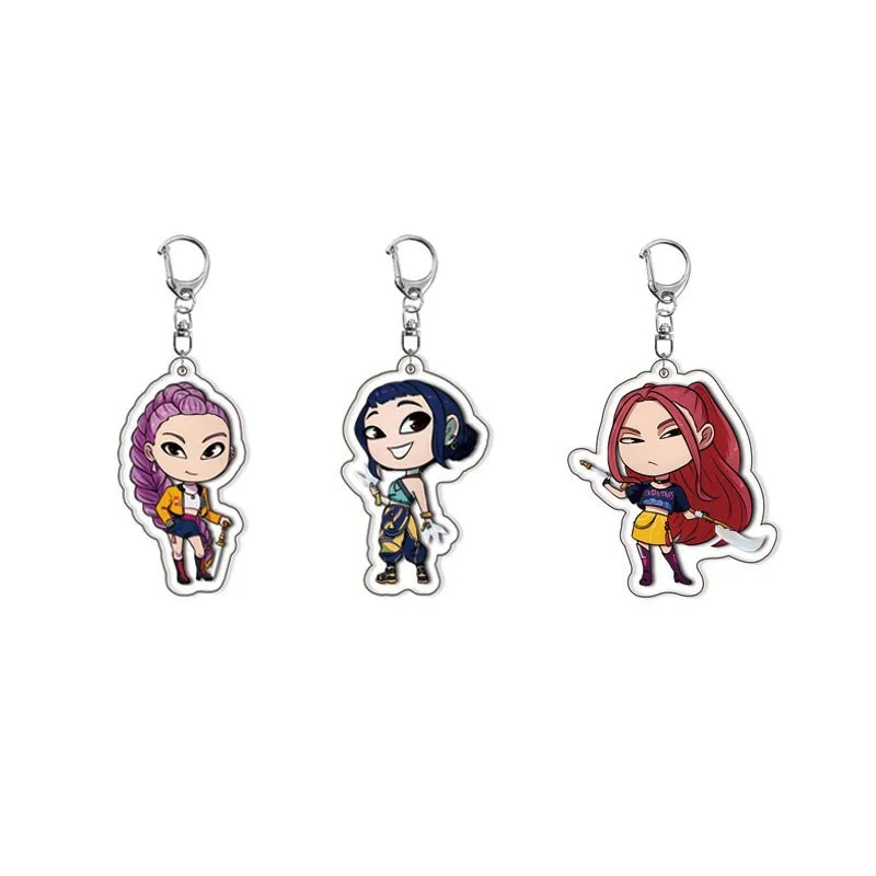 Anime kpop caçadores de demônios kawaii superstar zoe rumi mira chaveiro acrílico unters huntr/x bebê chaveiro caçador-x saco pingente 5cm