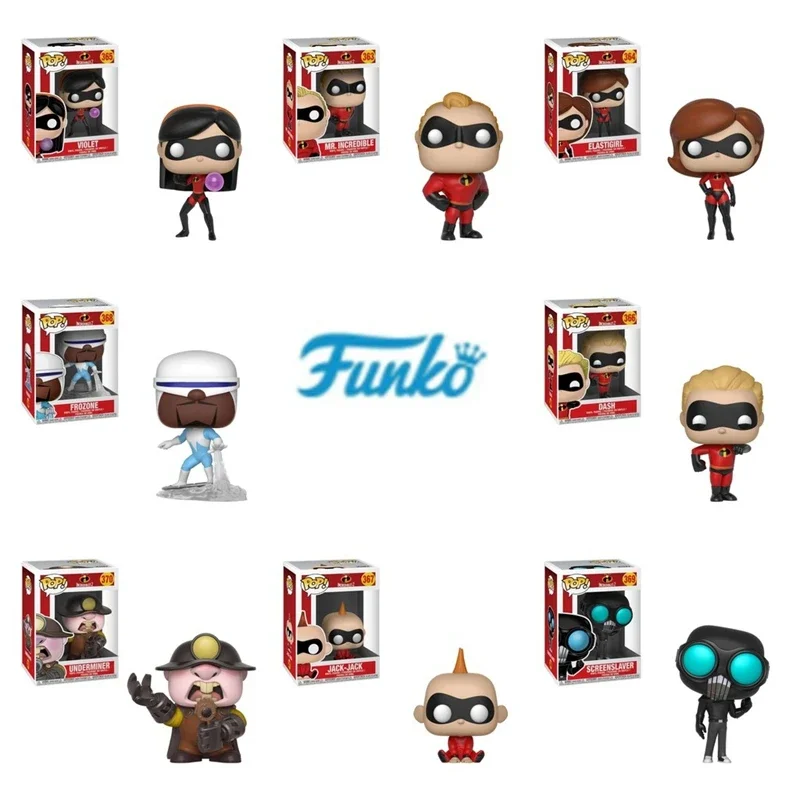 Экшн-фигурка FUNKO pop «Суперсемейка» Mr.363 Dash 366 Jack 367 фиолетовая 365 Elastigirl 364 ПВХ Коллекционная модель игрушки для подарка