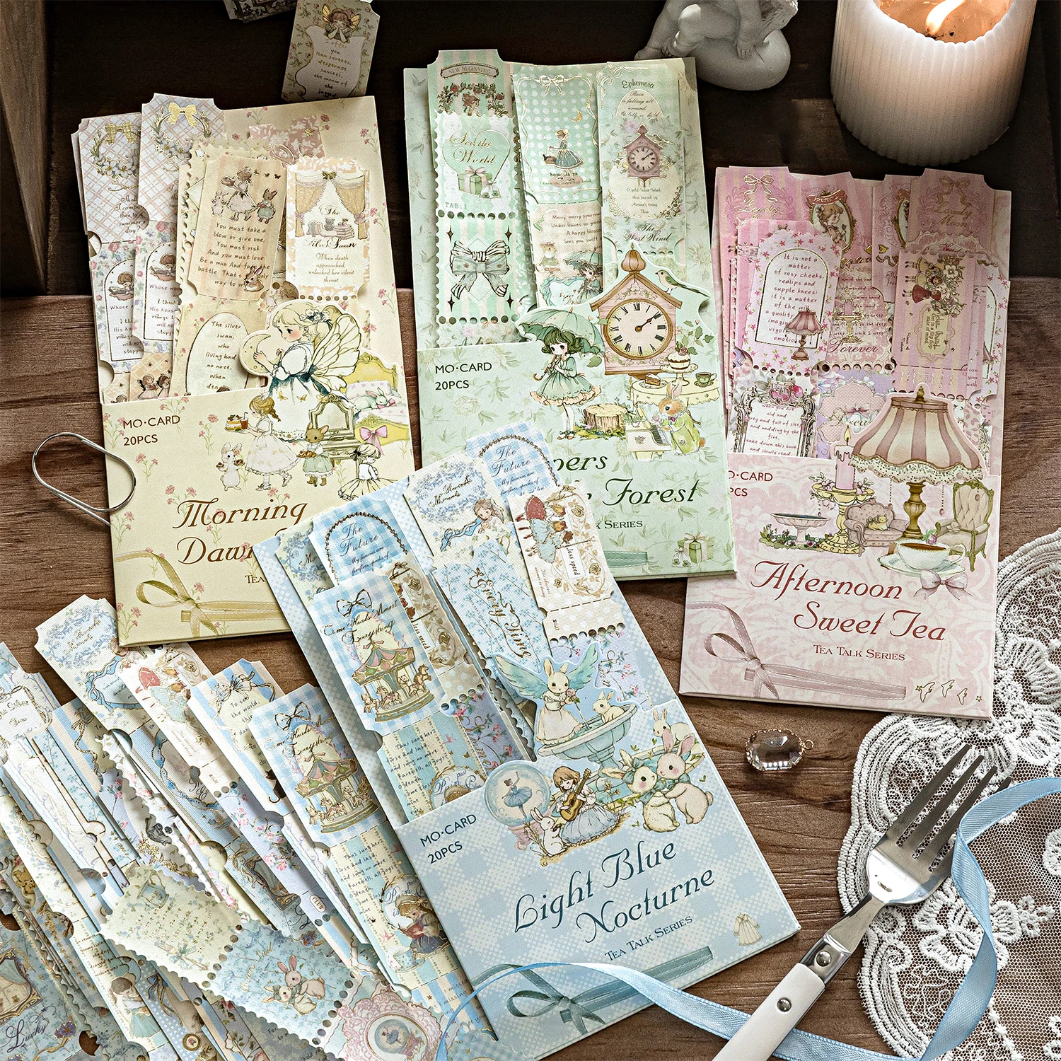 20pcs vintage ticket Stickers DIY Notebooks Diary Album Decorative collage Scrapbooking Retro label material