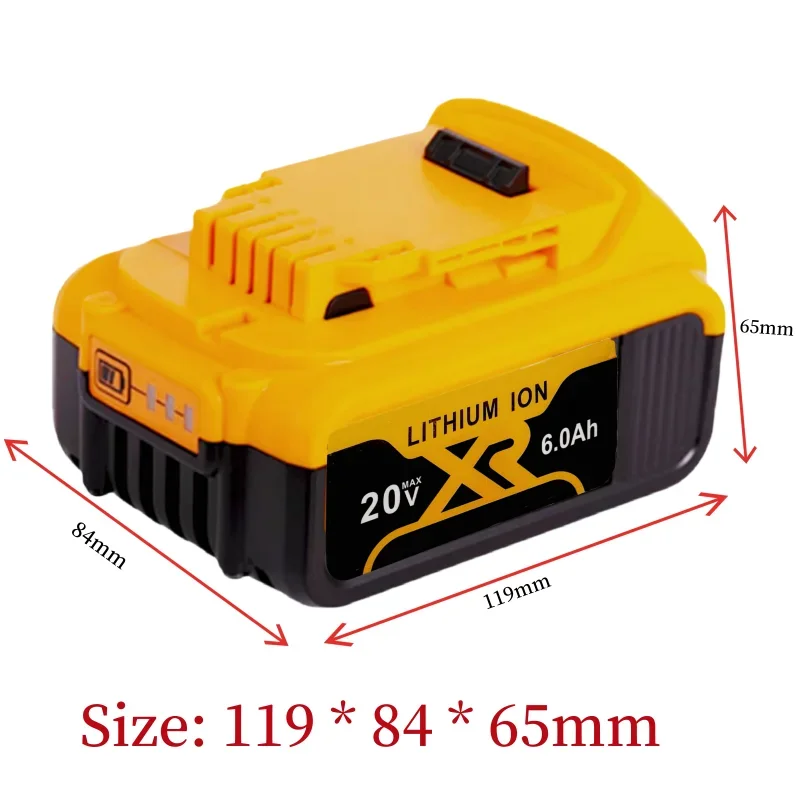 New Dewalt 20V 6.0Ah high-capacity tool battery, suitable for DCB200 DCB115 DCB118 18V/20V universal replacement battery