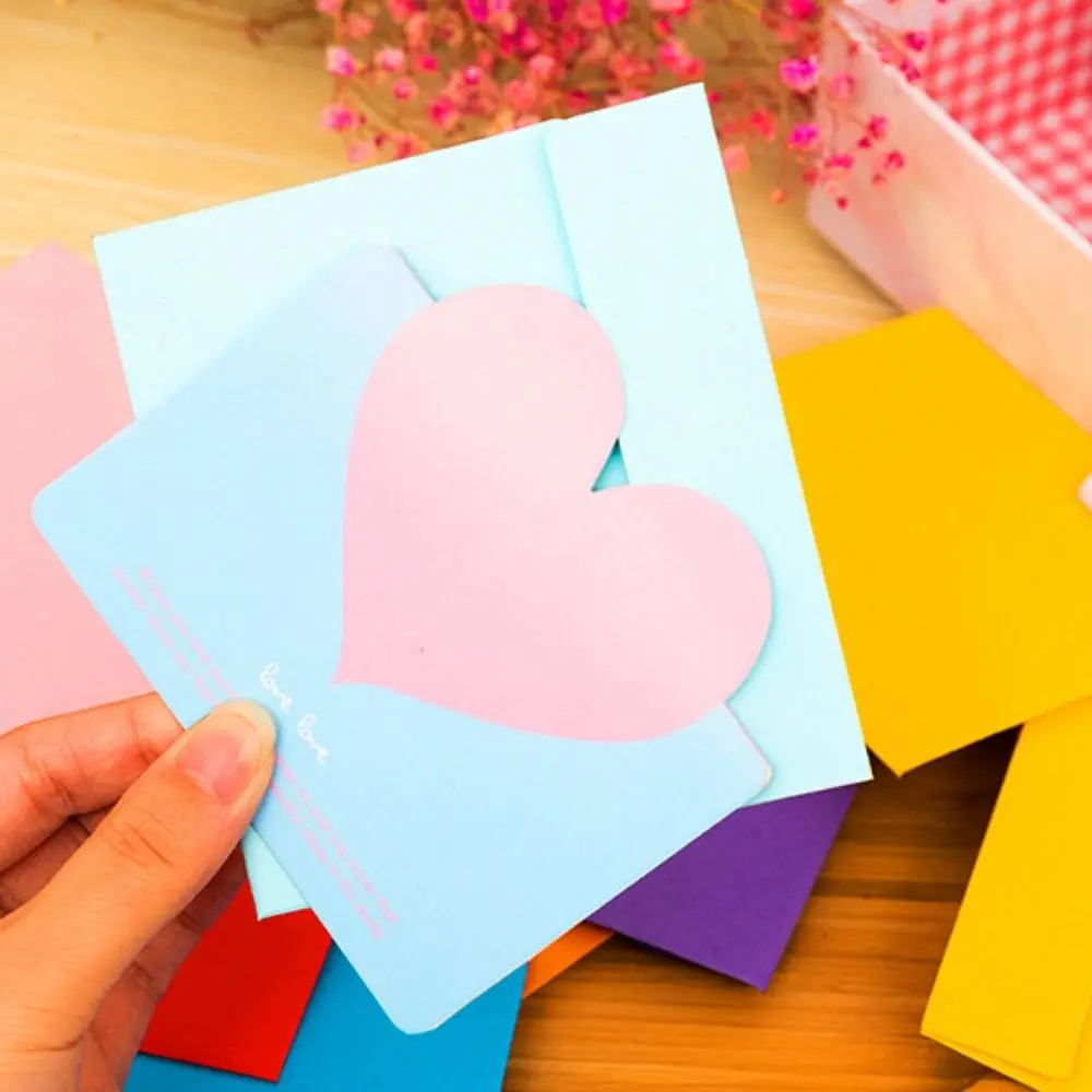 10Pcs/Pack Offset Paper Paper Envelopes Candy Color Thickening Colorful Envelopes Blank 105x93mm Mini Envelopes Greeting Cards
