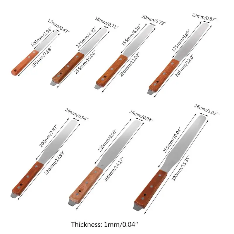 Stainless Steel Inking Paint Glue Mixing Knife Draw Spatula Scrape Texture Scraper  Construction Decoration Tools