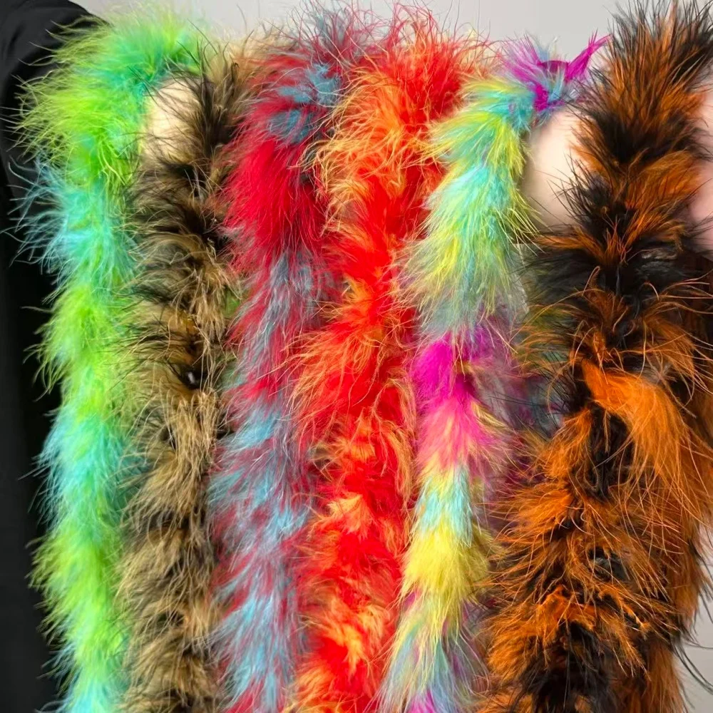 10Pcs 2Yards Colorful Turkey Feather Boa 18g Fluffy Shawl for Stage Costume Wedding Party Dress DIY Craft Accessories Decoration