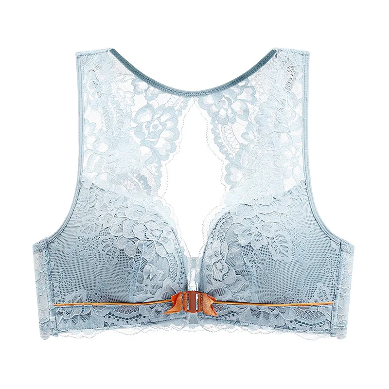 ملابس داخلية بإبزيم أمامي للنساء ذات ثديين صغيرين مجمعة لإظهار حمالة صدر خلفية جميلة ومضادة للتوسيع والثديين الجانبية والنمل