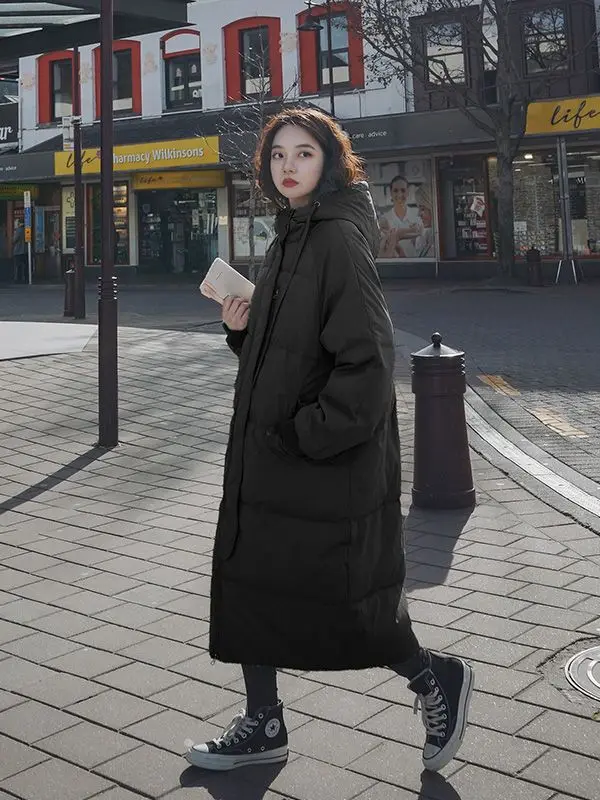 2024 Winter New Women's Down Cotton Coat Loose Commuter Leisure Windproof Hooded Oversize Parkas