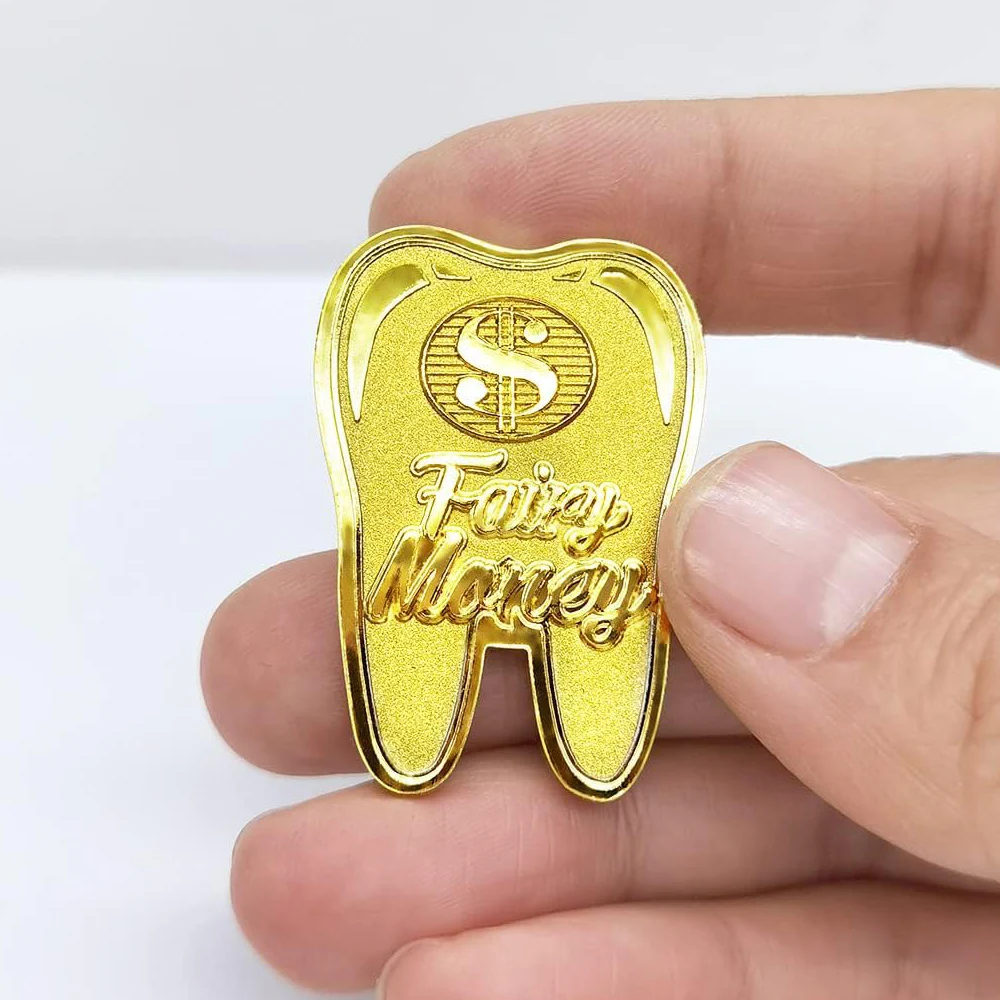 5pcs Dentist Gift for Children Kids Patients Tooth Fairy Coin Dental Clinic Accessories Gift Ideas Souvenir Dentistry Promotion