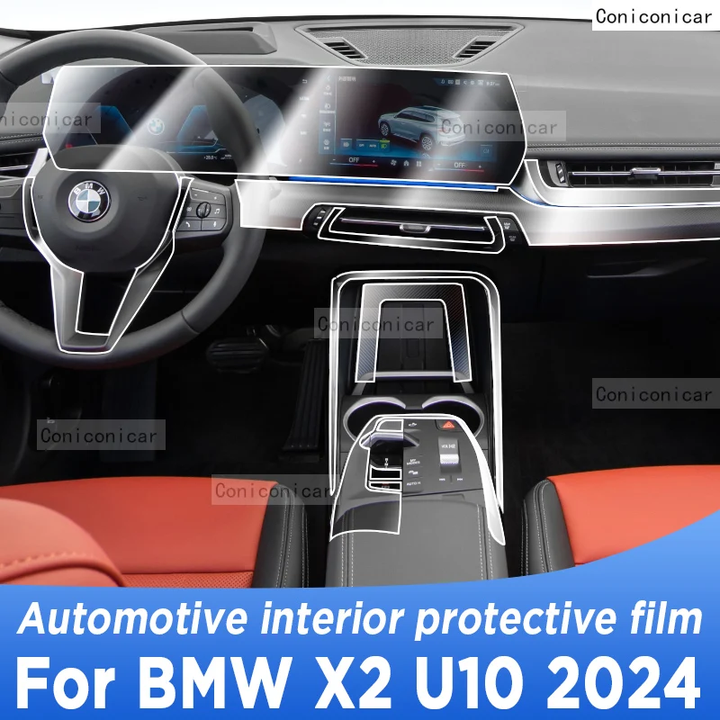 

For BMW X2 U10 2024 Gearbox Panel Navigation Screen Automotive Interior Protective Film Anti-Scratch Transparent TPU Accessories