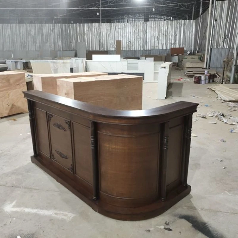 European-style Retro Reception Desks Beauty Salon Simple Reception Desks Clothing Store Office Furniture Meja Penerimaan YS40CC