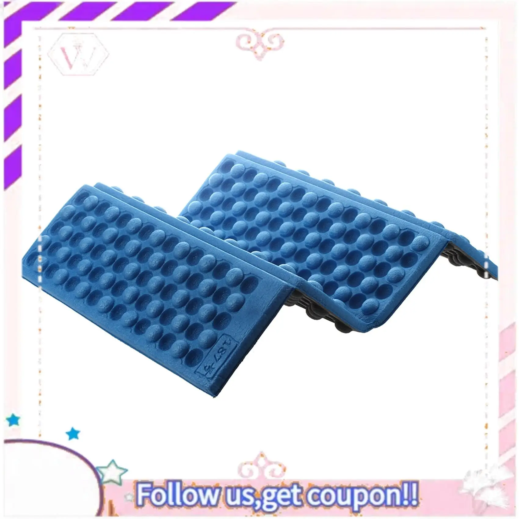 Y74A-3X Personalized Folding Foam Waterproof Seat Pad Chair Cushion (Blue)