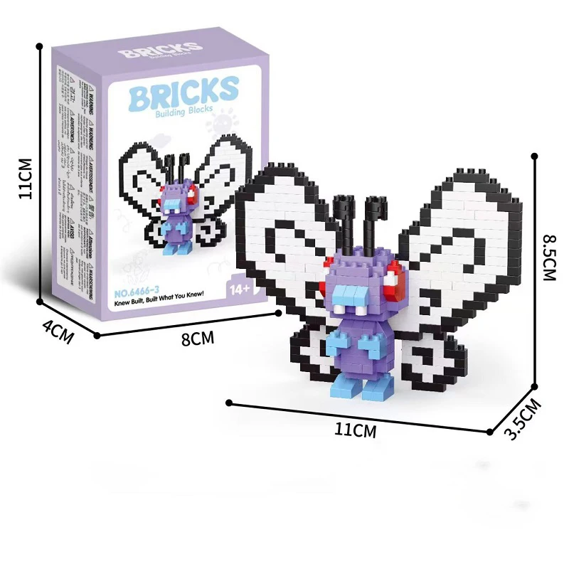 Set di giocattoli creativi con blocchi di farfalla Set di blocchi di api e granchio assemblare modello di costruttore di animali Giocattoli di mattoni Regali