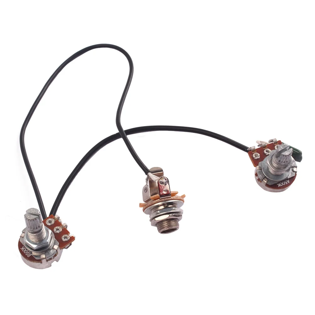 3 قطعة A250K B500K الجهد الغيتار الكهربائي الأسلاك تسخير قبل السلكية لهجة التحكم في مستوى الصوت محزوزة رمح لترقية الغيتار #5