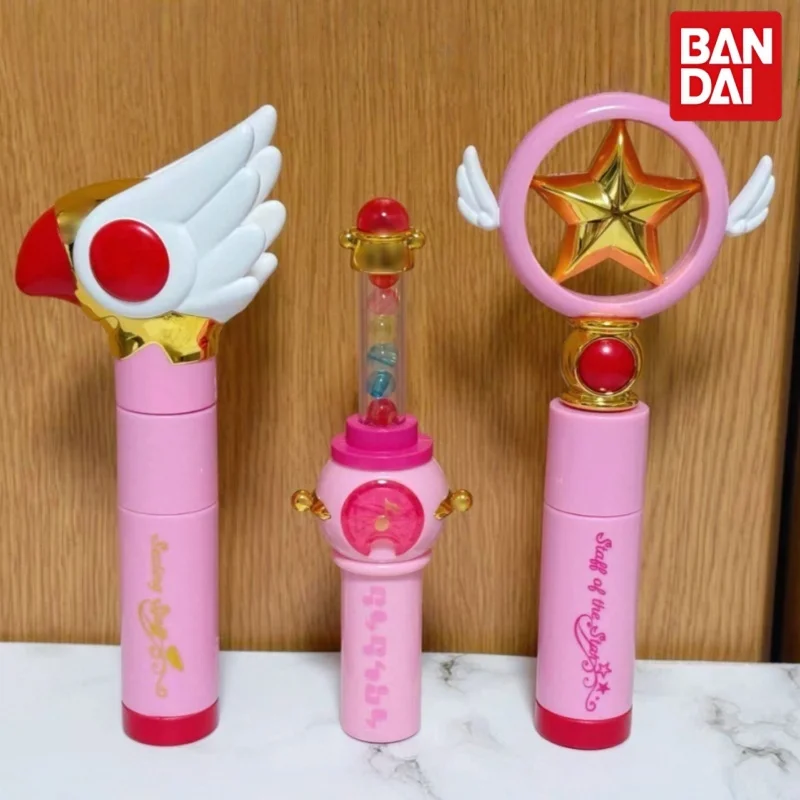 Estuche para Lápiz Labial de Bandai Cardcaptor Sakura Gashapon, Diseño de Varita Mágica, Sellador de Estrellas, Soporte para Lápiz Labial con Varita de Ensueño, Decoración para Fans del Anime