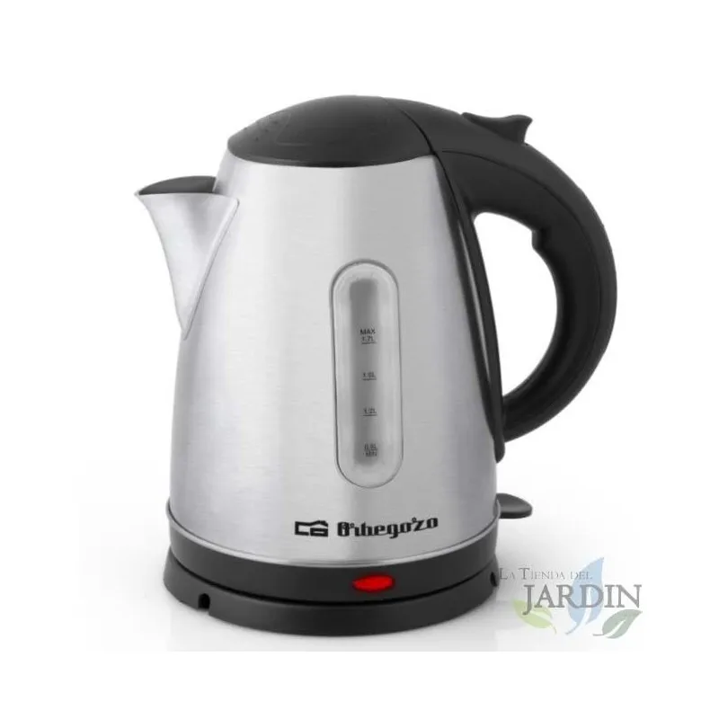 Water kettle Orbegozo 1,7 liters. Heats liquids. Body in INOX. Removable jug. 2200 power W.