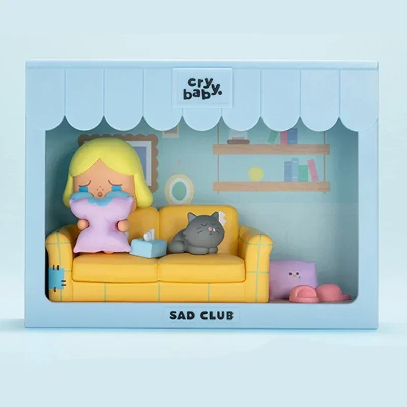 POP MART CRYBABY Sad Club Series Anime Action Figure 1PC/9PCS Set Blind Box Molly Figurine Cute Desktop Ornament Gift for Girls image 3