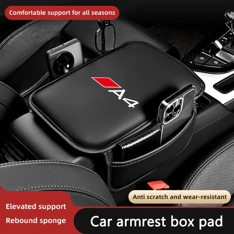 

Car Armrest Box Mat Protective Cushion With Storage Pocket For Audi A1 A3 A4 A5 A6 A7 A8 Q1 Q2 Q3 Q4 Q5 Q6 Q7 Q8 TT B8 B9 B6 C7