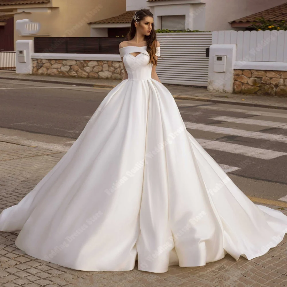 

Luxury A-Line Women Wedding Dresses Sexy V-Neck Backless Bridal Princess Gowns Lace Floral Printing Banquet Vestidos De Novia