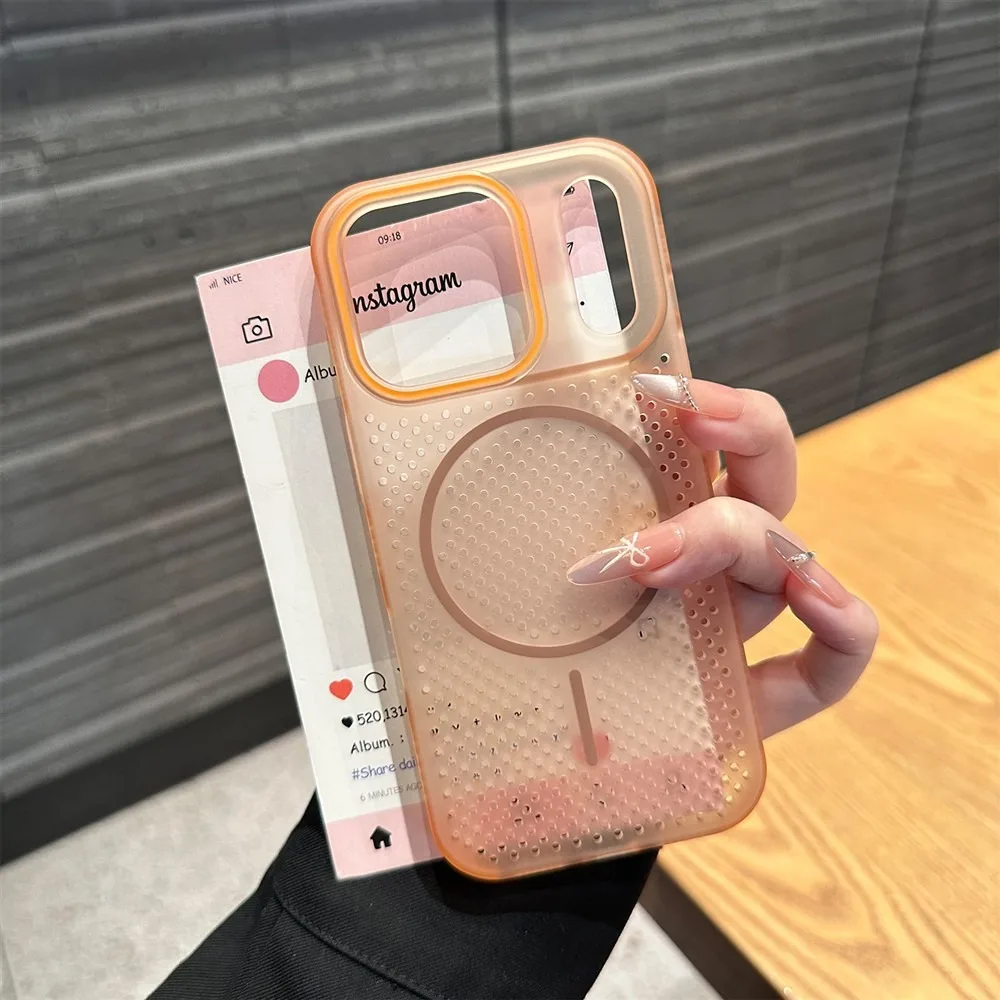Per iphone17pro Custodia magnetica ultra sottile con dissipazione del calore cava per iPhone 17 Air 16 13 17 Pro Max 15 14 Plus Magsafe Cover