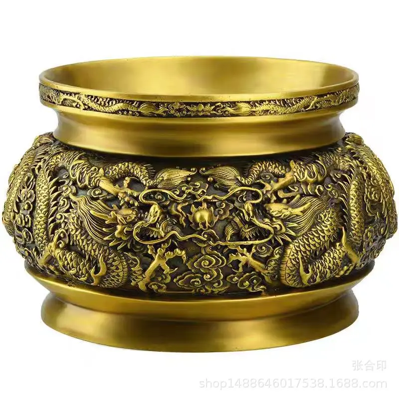 DSA Brass Incense Burner Ornament Copper Incense Burner Home Furnishing Store Guanyin God of Wealth Offering Incense Burner