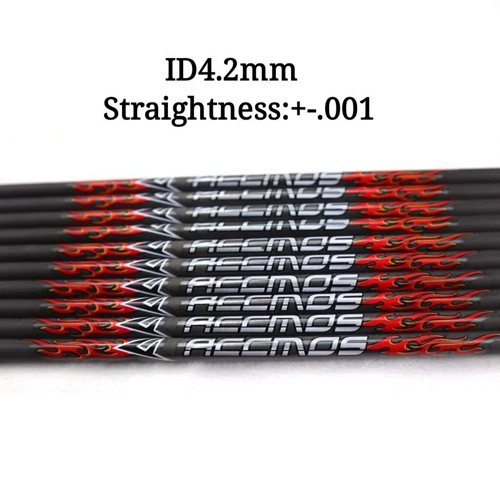 

6/12pcs ACCMOS ID 4.2mm Pure Carbon Arrow Shaft Spine 300-1800 Straightness 0.001 for Bow Archery Huntting Shooting