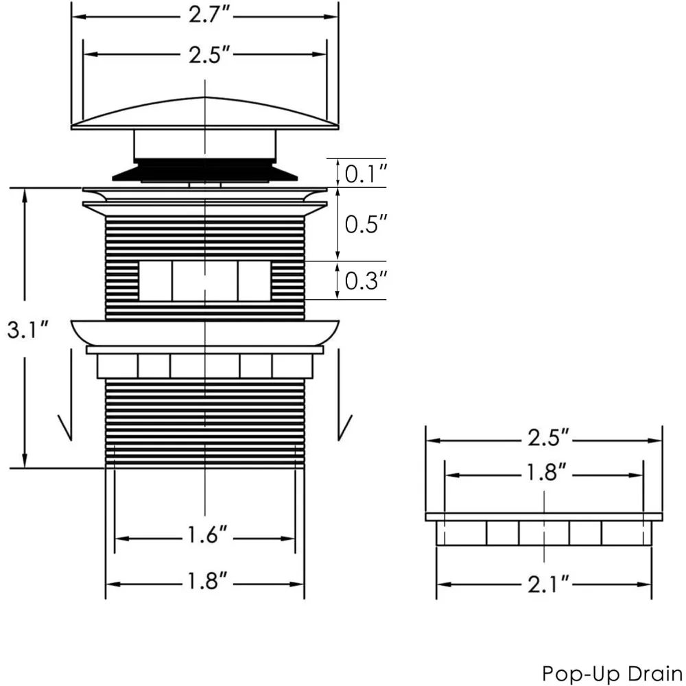 تصريف حوض الاستحمام قائم بذاته مع سدادة منبثقة، رمادي فضاء، معتمد، تركيبات حمام حديثة للحوض #6