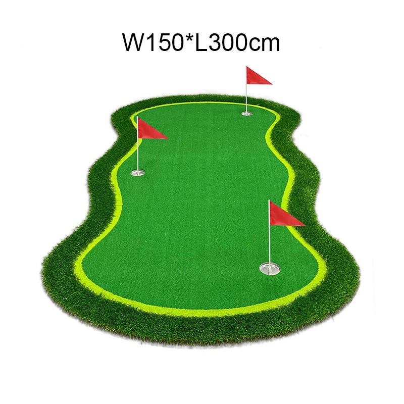 Mini Golf Course Indoor Practice Portable 1 * 3m Golf Putter Green Mat