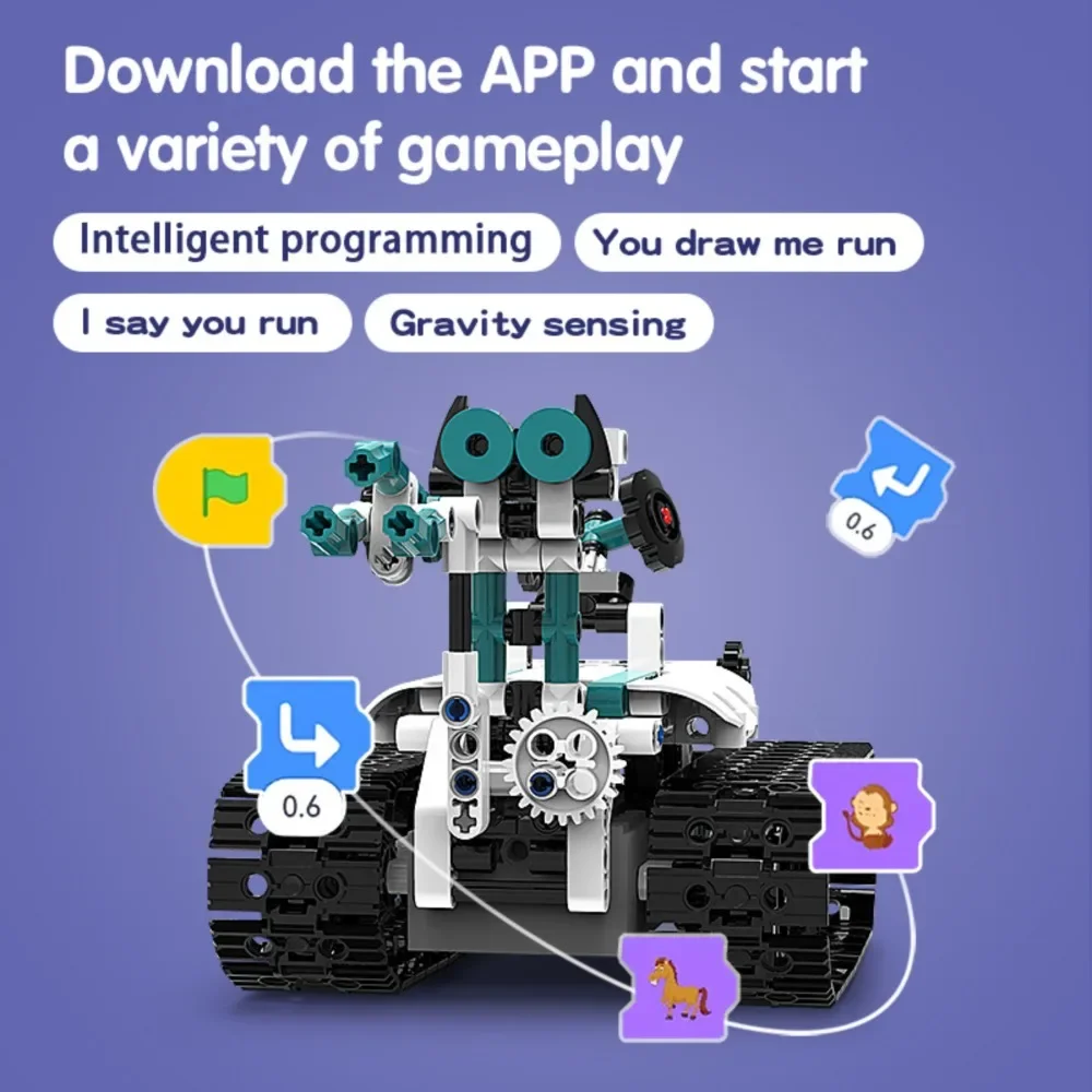 K96131 612PCS 5-in-1 Educatieve Robot Building Kit Elektrische Afstandsbediening App Controle STEM Speelgoed Cadeau