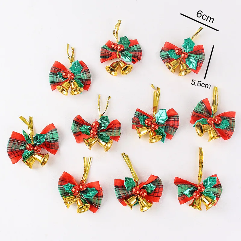 

Christmas Atmosphere Bells Bows Pendants Christmas Tree Decorations Holiday Gifts Accessories