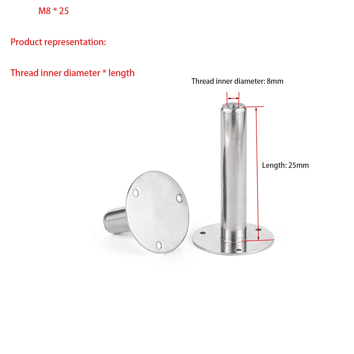 

304 Stainless Steel Pipe Clamp Tray Cylindrical Nut Bracket/Base Fixed Pipe Clamp Bracket Support Foot Seat