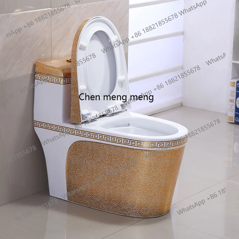 European household color gold super swirl siphon toilet large diameter pumping deodorant silent toilet