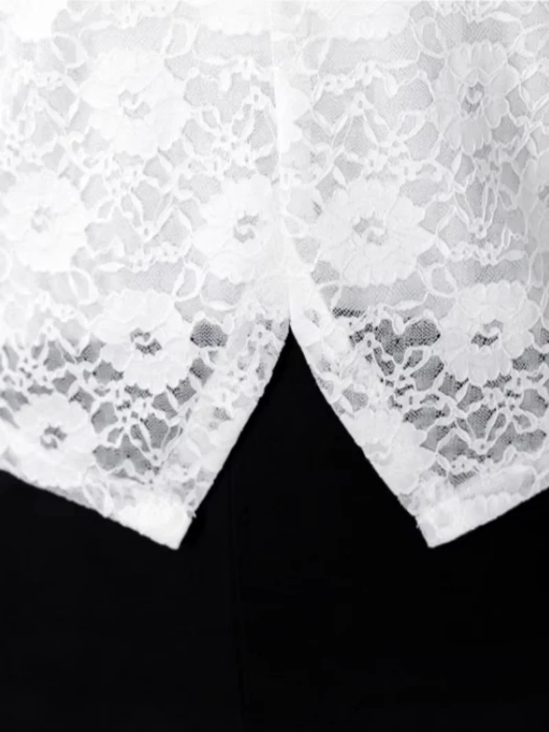 Sexy Spitzenoberteil mit V-Ausschnitt für Damen, langärmlige, ausgehöhlte Bluse – Schlankheitsshirt für alle Jahreszeiten (Frühling, Herbst, Winter) w1693